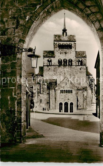 Minden  Westfalen Weser Dom aus dem Rathaus Laubengang
