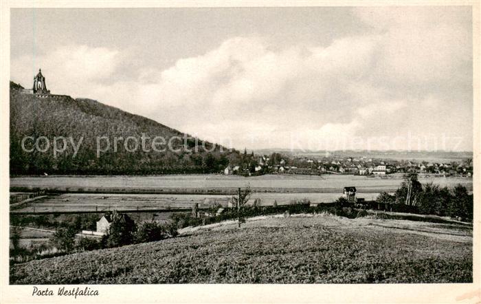 Porta Westfalica Panorama mit Kaiser Wilhelm Denkmal