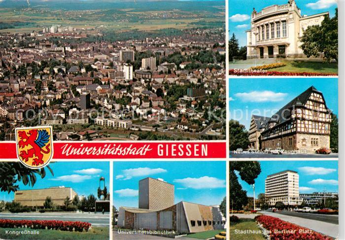 Giessen  Lahn Fliegeraufnahme Stadttheater Neues Schloss mit Zeughaus Kongressha