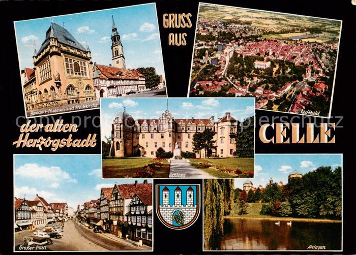 Celle  Niedersachsen Bomann Museum und Stadtkirche Grosser Plan Anlagen