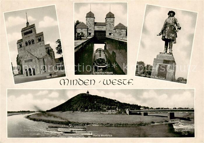 Minden  Westfalen Weser 1000jaehriger Dom Schachtschleuse Der Grosse Kurfuerst P