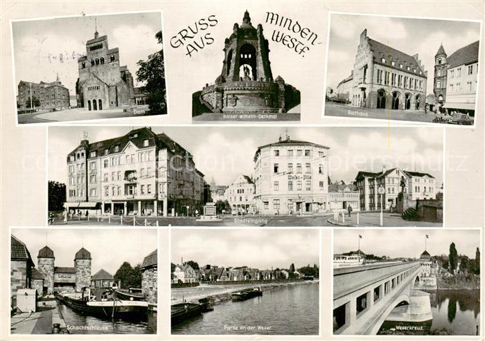 Minden  Westfalen Weser Dom Kaiser Wilhelm Denkmal Rathaus Stadteingang Schachts