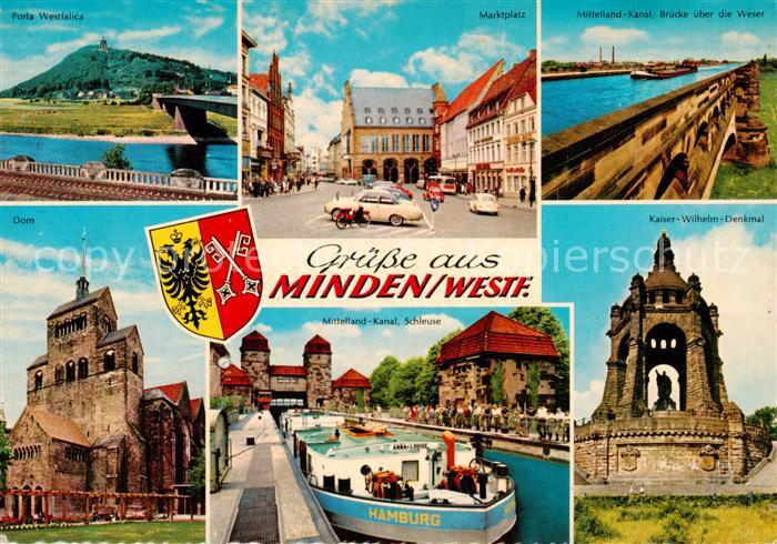 Minden  Westfalen Weser Porta Westfalica Marktplatz Mittellandkanal Dom Schachts