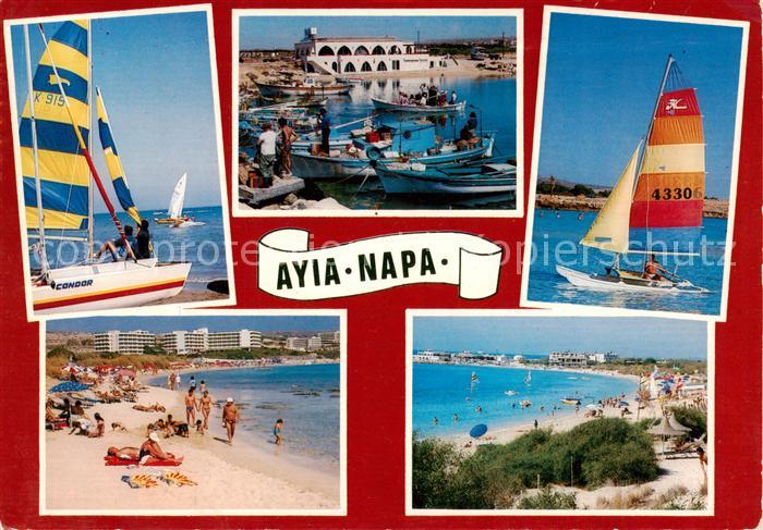 Ayia Napa Agia Napa Cyprus Kuestenpanorama Strand Wassersport Fischerboote
