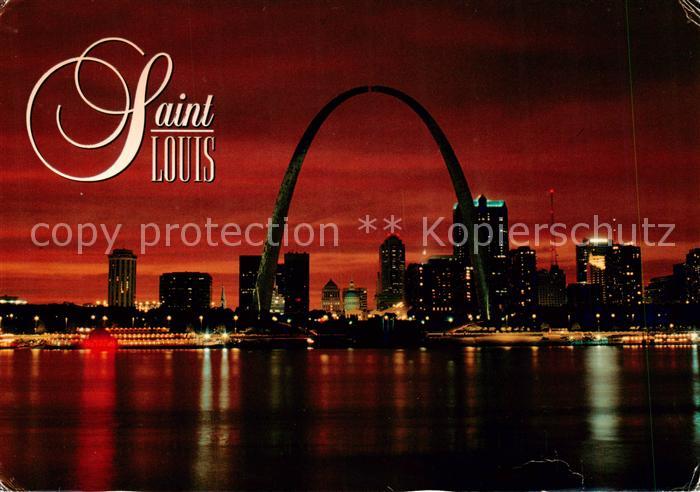 Saint Louis Missouri USA St. Louis Riverfront Gateway Arch Skyline Sunset