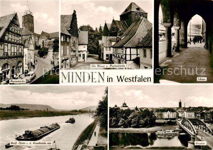 Minden  Westfalen Weser Marienkirche Alte Muenze Martinikirche Scharn Westfaelis