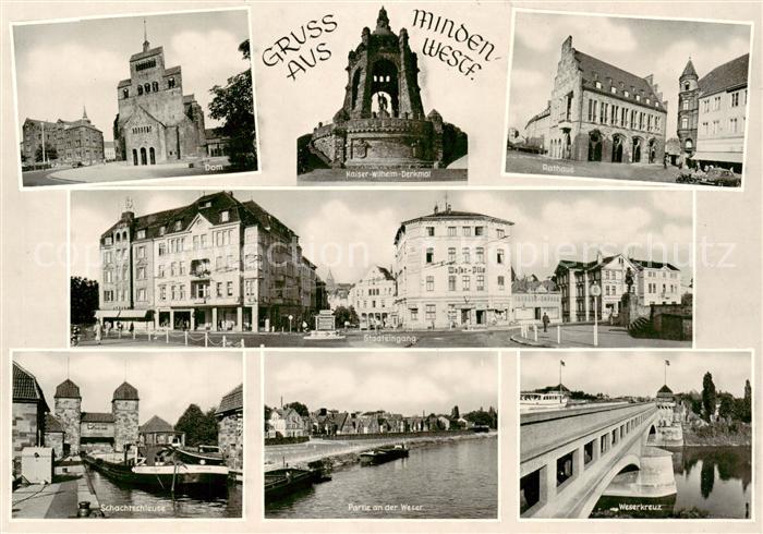 Minden  Westfalen Weser Dom Kaiser Wilhelm Denkmal Rathaus Stadteingang Schachts