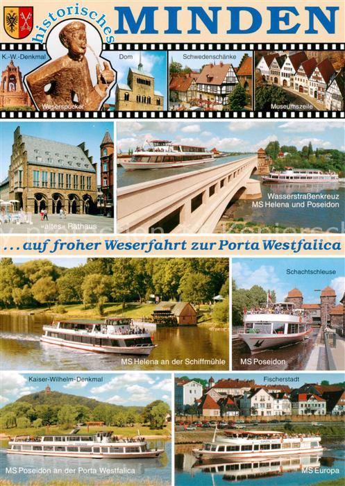 Minden  Westfalen Weser Teilansichten Sehenswuerdigkeiten