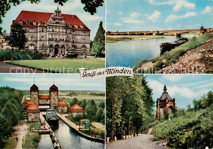 Minden  Westfalen Weser Bundesbahn-Zentralamt Schleuse Kanalbruecke Porta Westfa
