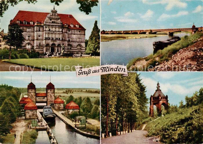 Minden  Westfalen Weser Bundesbahn-Zentralamt Schleuse Kanalbruecke Porta Westfa