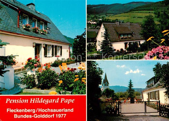 Fleckenberg Schmallenberg Pension Hildegard Pape Blick zur Kirche Panorama