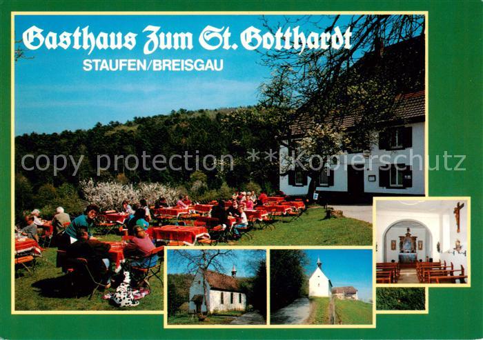 Staufen Breisgau Gasthaus zum St. Gotthardt Gartenterrasse Kapelle