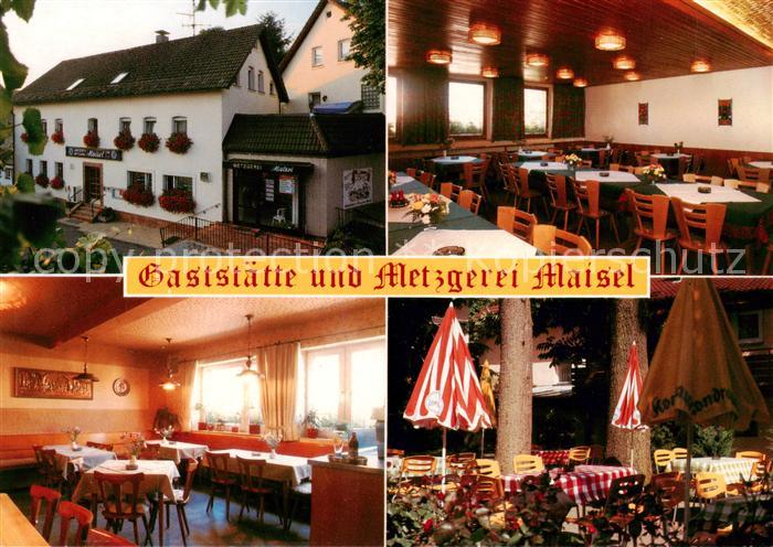BAYREUTH Bayern Gaststaette Metzgerei Maisel Gastraum Terrasse