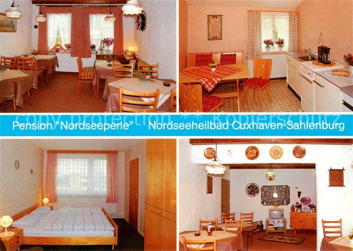 Sahlenburg Cuxhaven Pension Nordseeperle Gastraeume Kueche Zimmer