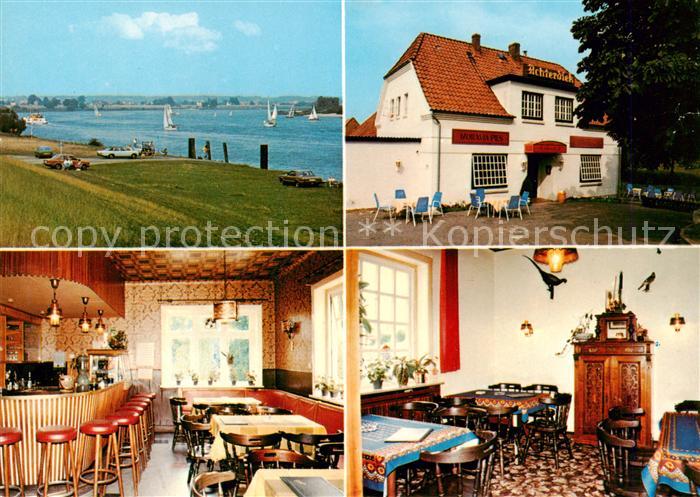 Neuengamme Hamburg Restaurant Cafe Achterdiek Blick ueber die Elbe