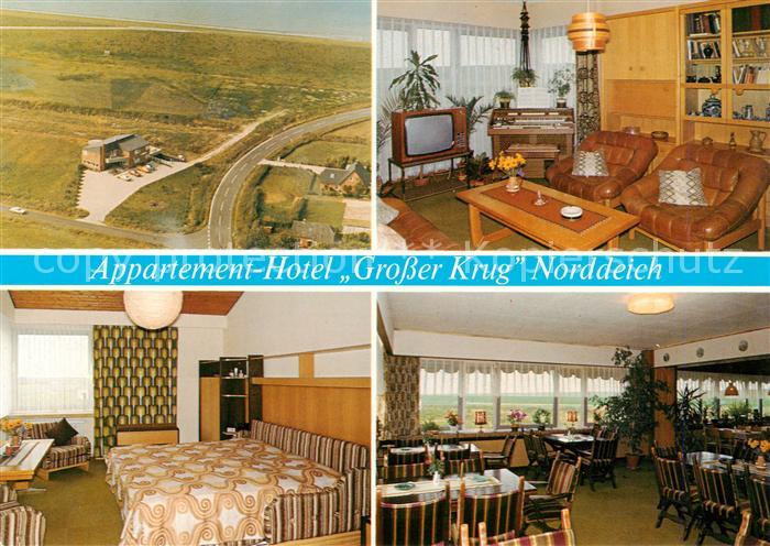 Norddeich  Norden Nordseebad Fliegeraufnahme Appartement Hotel Grosser Krug Gast