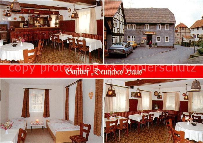 Neu-Eichenberg Gasthof Deutsches Haus Gastraeume Zimmer