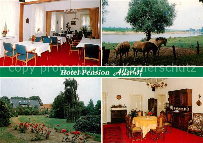 Rethem Aller Hotel Pension Allerhof Gastraum Park Zimmer Pferdekoppel
