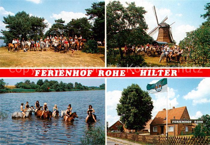 Hilter Ems Ferienhof Rohe Reitstall Ausritt ans Wasser Windmuehle