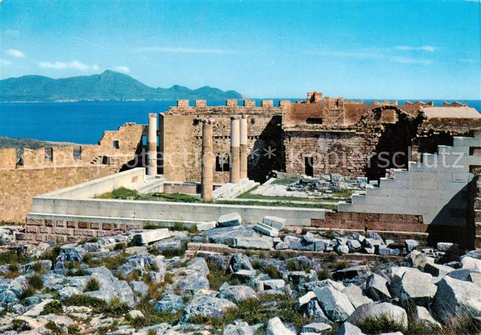 Rhodos Rhodes aegaeis Akropolis von Lindos
