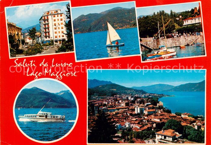 Luino Lago Maggiore IT Teilansichten Bootshafen Panorama