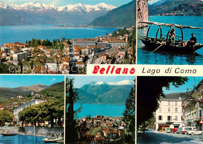 Bellano IT Lago di Como Panorama Fischerboot Strassenpartie