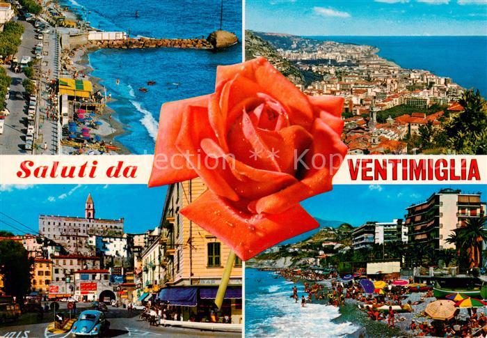 Ventimiglia Vintimille Liguria IT Fliegeraufnahmen Strassenpartie Strand