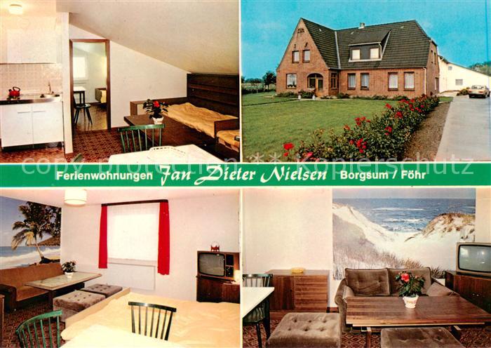 Borgsum Ferienwohnungen Jan Dieter Nielsen Gaststube Kueche TV Raum
