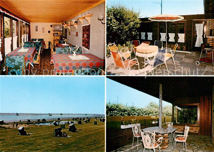 Olversum Pension Zum Wikinger Gaststube Terrasse Strand