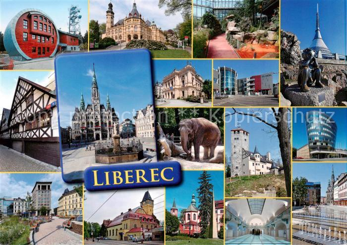 Liberec Reichenberg Orts und Teilansichten Kirchen Zoo Schloss