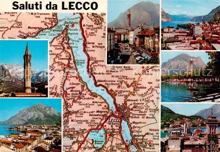 Lecco Lombardia IT Teilansichten Kirche  Panorama Lago di Lecco