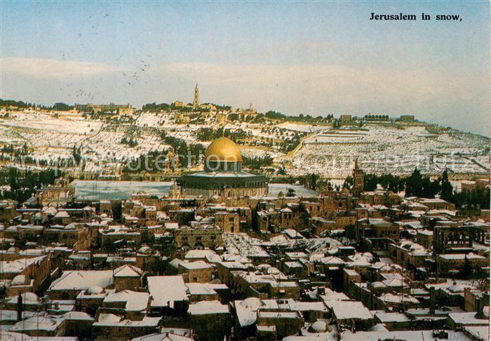 Jerusalem  Yerushalayim Israel in snow Panorama