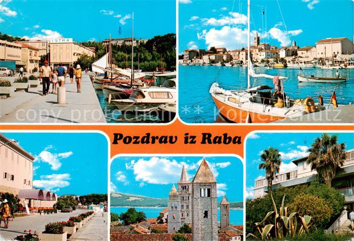 Rab  Croatia Promenade Bootshafen Kirche Hotel