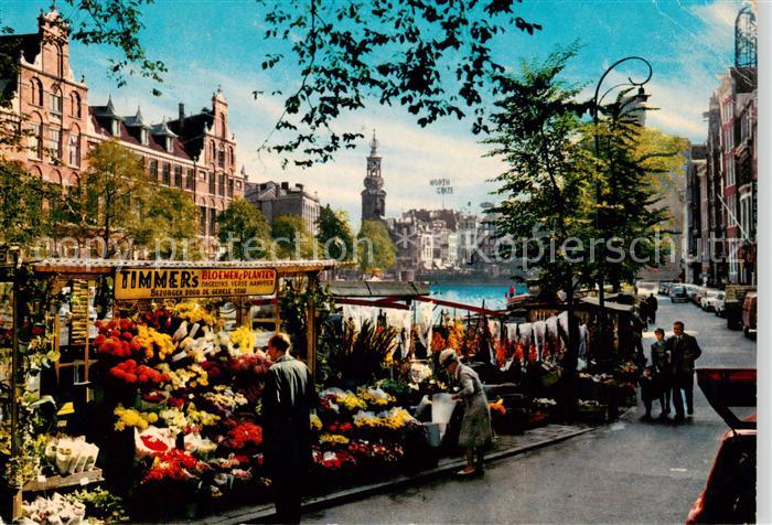 Amsterdam  NL Blumenmarkt mit Muenzturm