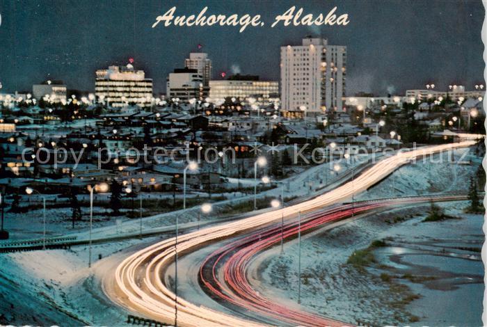Anchorage Alaska USA Alaska at night beautiful scenic city in Sout Central Alask