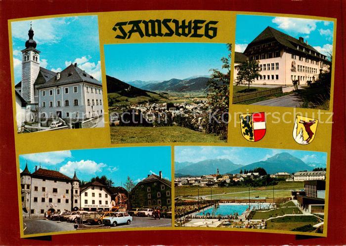 Tamsweg Lungau AT Kirche Panorama Teilansichten Schwimmbad