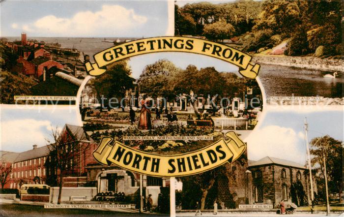 North Shields UK Mouth of Tyne and Fish Quay Tynemouth Victoria Jubilee Infirmar