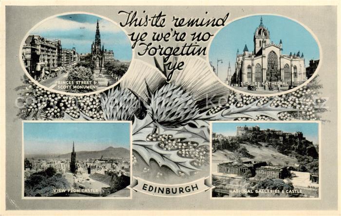 Edinburgh Scotland UK Princes Street Scott Monument St Giles Cathedral View fro