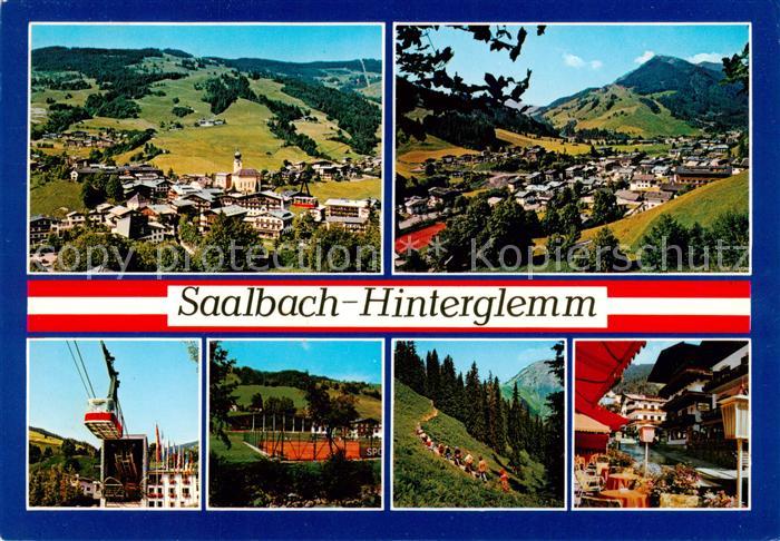Saalbach -Hinterglemm AT Panorama Seilbahn Tennisplatz Wanderweg Ortspartie