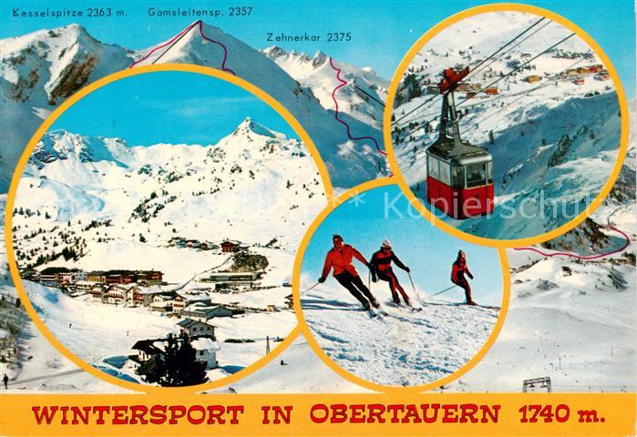 Obertauern AT Panorama mit Kesselspitze Gamsleitenspitze Zehnerkar Seilbahn Skif