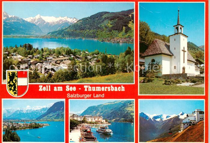 Thumersbach Zell am See AT  mit Kitzsteinhorn Kirche Rundfahrt Zeller See Schmit
