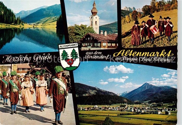 Altenmarkt Zauchensee AT Markterwirt und Kirchturm Pfeifenbuben Dachstein Struck