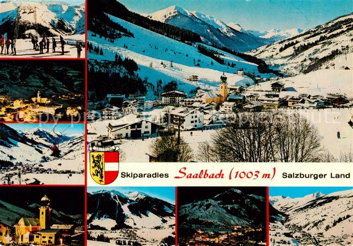 Saalbach -Hinterglemm AT mit Talschluss Zwoelferkogel Schattberg Limberglift Hoh