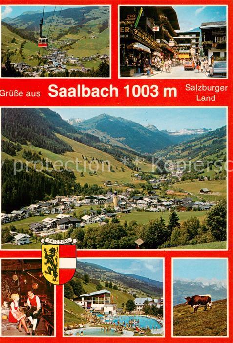 Saalbach -Hinterglemm AT Schattberg Seilbahn Ortspartie Panorama Schwimmbad