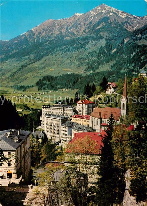 Badgastein AT mit Kirche und Gamskogel