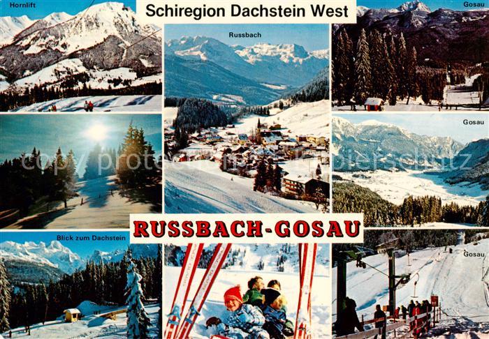 Russbach-Gosau Salzkammergut AT Hornlift Ortsansicht Gosau Dachsteinblick Skilif