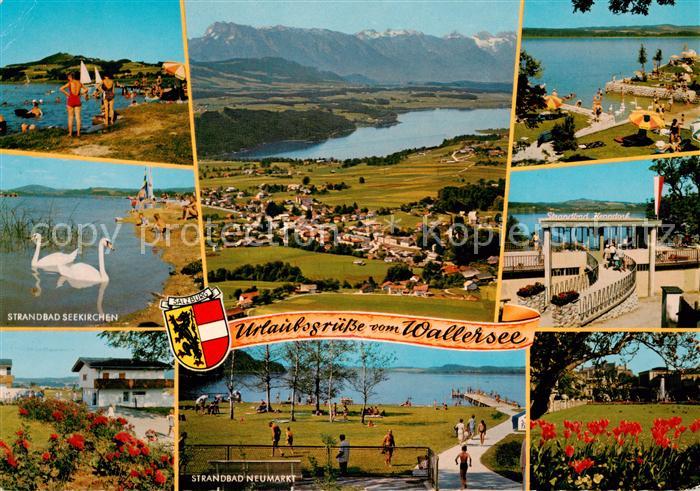 Neumarkt Wallersee Strandbad Fliegeraufnahme Strandbad Seekirchen Strandbad Neum
