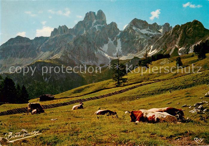 Dachstein  Gebirge Steiermark AT Almidyll auf der Sulzenalm mit Bischofsmuetze