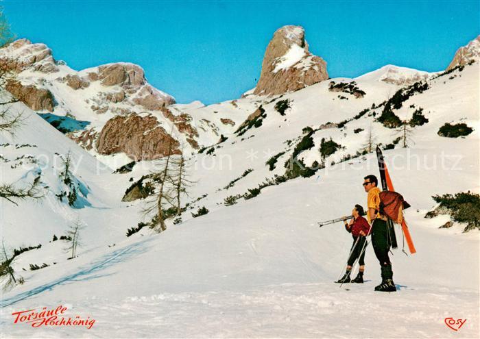 Hochkoenig 2943m Muehlbach am Hochkoenig AT Torsaeule beim Aufstieg zum Hochkoen