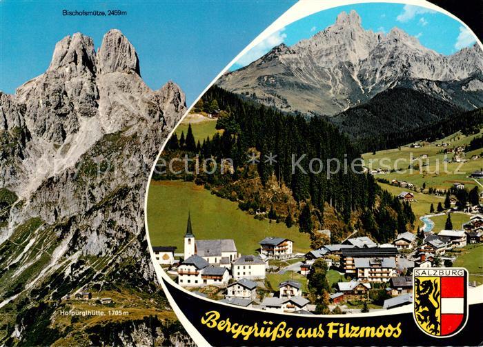 Filzmoos AT Hofpuerglhuette mit Bischofsmuetze Fliegeraufnahme